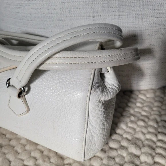 Authentic Prada Daino Bianco Leather Bag Baguette Shoulder Y2k 2000s Vintage - Picture 4 of 11